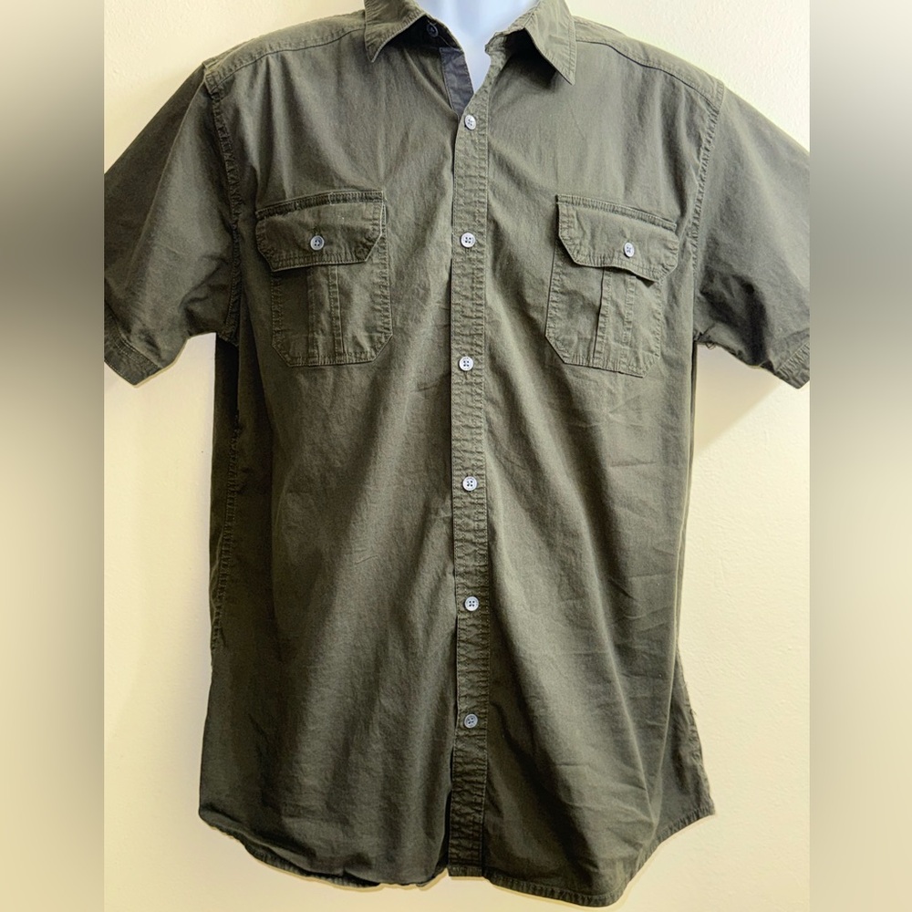 PD&C Dark Olive‎ Casual Button Down Shirt